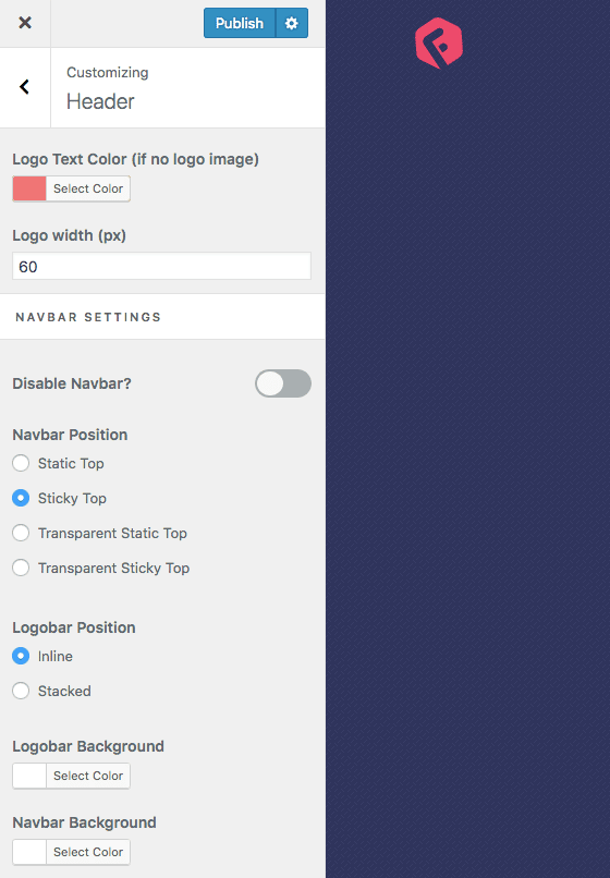 How to set treansparent and sticky header together - Flexia