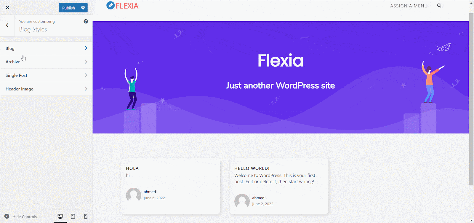 BLOG PAGE IN FLEXIA